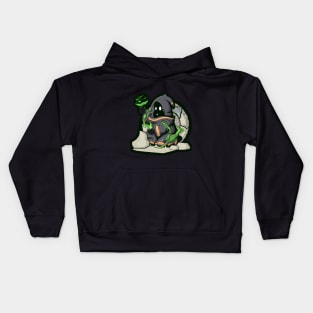 Character dark green wizard with green light Kids Hoodie